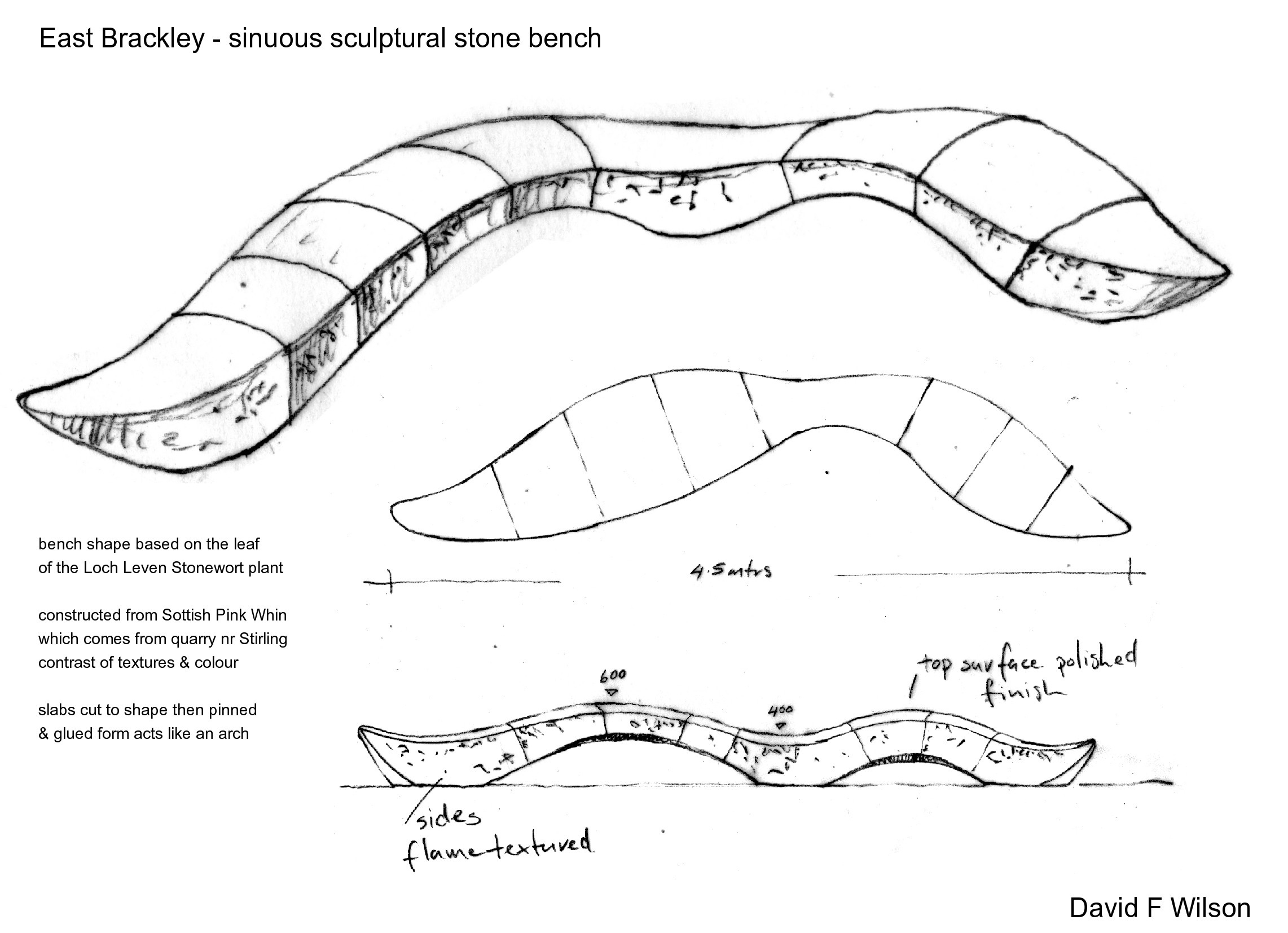 sinuous bench